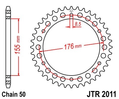 Řetězová rozeta JT JTR 2011-42 42 zubů, 530