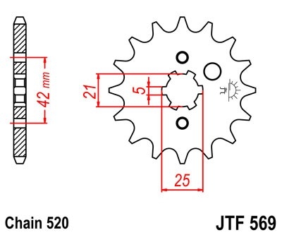 Řetězové kolečko JT JTF 569-18 18 zubů, 520