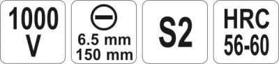Yato Šroubovák plochý 6.5 x 150 mm izolovaný 1kV