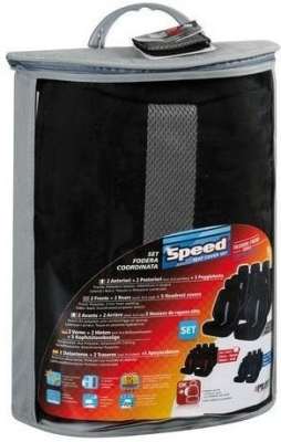 Potah sedadel SPEED černo-šedý, 9 dílů