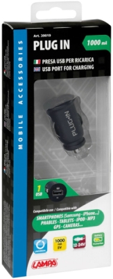 Zapalovač - zástrčka 12/24V, 1xUSB, LED podsvětlení