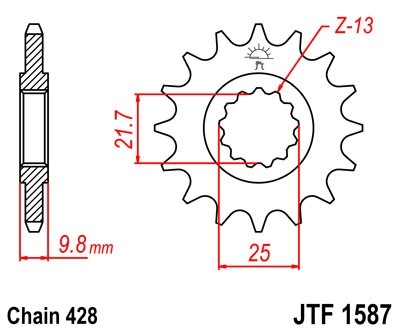 Řetězové kolečko JT JTF 1587-19 19 zubů, 428