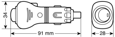 Zástrčka do zapalovače 12/24V 10A s vypínačem a LED kontrolkou
