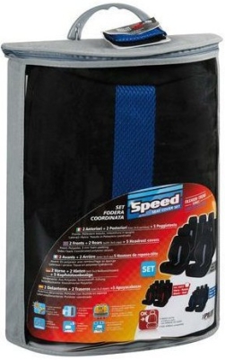 Potah sedadel SPEED černo-modrý, 9 dílů
