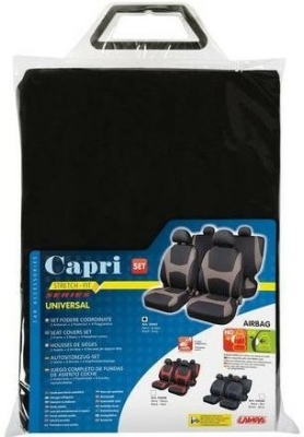 Potah sedadel CAPRI černo-šedý, 8 dílů