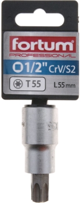 Hlavice zástrčná 1/2" hrot TORX, T55, L 55mm FORTUM