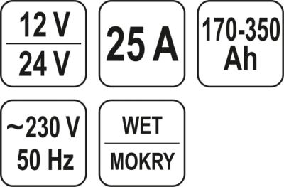 Yato Nabíječka 25A 12/24V