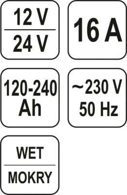 Yato Nabíječka 16A 12/24V