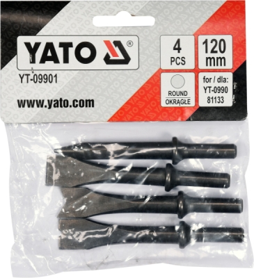 Sada sekáčů pro pneumatické kladivo 4ks Yato YT-09901