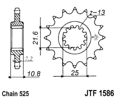 Řetězové kolečko JT JTF 1586-17RB 17 zubů, 525 rubber cushioned