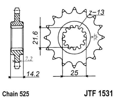 Řetězové kolečko JT JTF 1531-15 15 zubů, 525
