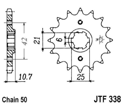 Řetězové kolečko JT JTF 338-16 16 zubů, 530