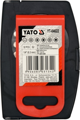 Sada bitů s adaptérem 1/4" 32ks Yato YT-04622