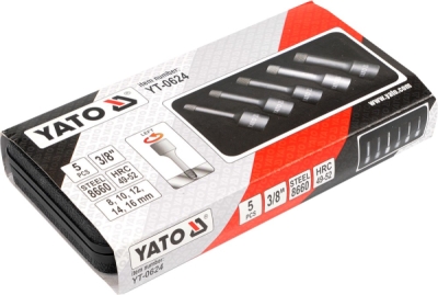 Souprava na demontáž závrtných šroubů 5 ks 1/2 Yato YT-0624
