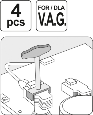 Stahováky zapalovací cívky sada 4ks - VAG Yato YT-06205