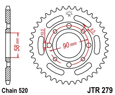 Řetězová rozeta JT JTR 279-31 31 zubů, 520