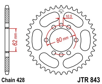 Řetězová rozeta JT JTR 843-48 48 zubů, 428