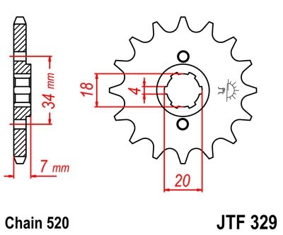 Řetězové kolečko JT JTF 329-12 12 zubů, 520