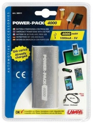 Dobíjecí zdroj přenosný 4000 mAH+kabel MICRO USB