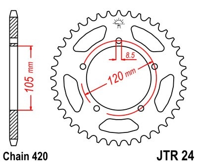 Řetězová rozeta JT JTR 24-50 50 zubů, 420