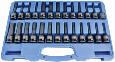 Zástrčné hlavice Imbus, TORX a XZN 1/2", úderové, sada 26 ks - ASTA A-IS2612