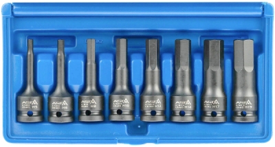 Zástrčné úderové hlavice Imbus 1/2", H5 - H19, sada 8 ks - ASTA A-1MHEX8