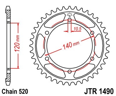 Řetězová rozeta JT JTR 1490-40 40 zubů, 520