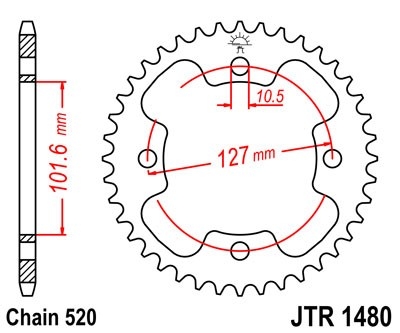 Řetězová rozeta JT JTR 1480-38 38 zubů, 520