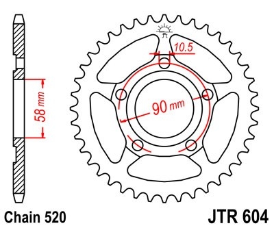 Řetězová rozeta JT JTR 604-35 35 zubů, 520