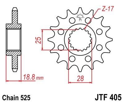 Řetězové kolečko JT JTF 405-19 19T