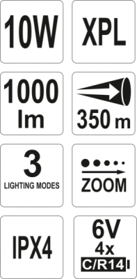 Svítilna LED XP-L CREE 10W, 1000 lm Yato YT-08567