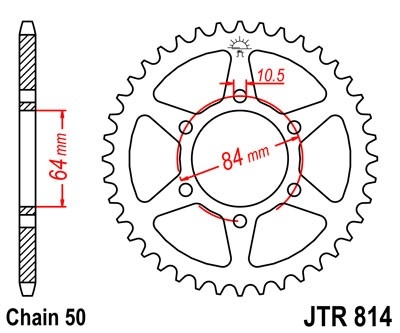 Řetězová rozeta JT JTR 814-45 45 zubů, 530