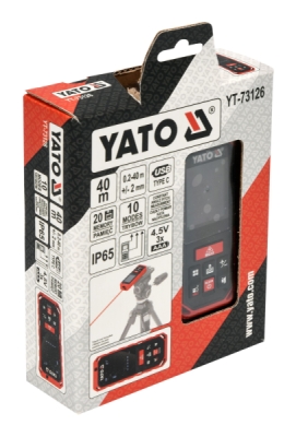 Laserový měřič vzdálenosti 0.2-40M, 10 režimů Yato YT-73126