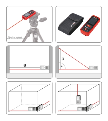 Laserový měřič vzdálenosti 0.2-40M, 10 režimů Yato YT-73126