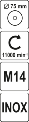 Kartáč drátěný čelní M14 x 75 mm INOX Yato YT-4768