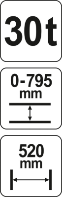 Yato YT-55582 dílenský hydraulický lis, 30 t, 0–795 mm, lakovaná ocel