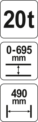 Yato YT-55581 dílenský hydraulický lis 20 t, 0–695 mm, lakovaná ocel