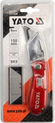 Nůž řezací + 3 ks břitů Yato YT-7534