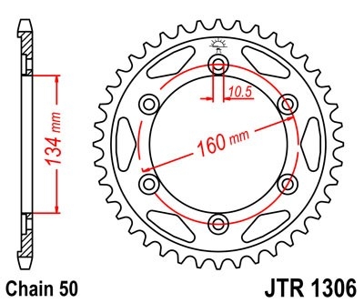 Řetězová rozeta JT JTR 1306-43 43 zubů, 530