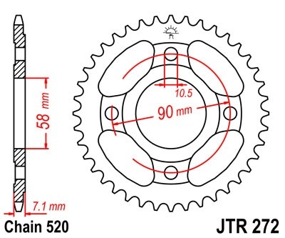 Řetězová rozeta JT JTR 272-31 31 zubů, 520