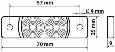 Světlo poziční boční 2 LED 24V F-12 bílé