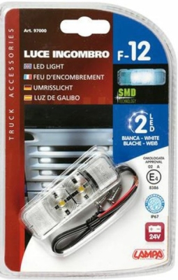 Světlo poziční boční 2 LED 24V F-12 bílé