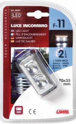 Světlo poziční boční 2 LED 24V F-11 bílé