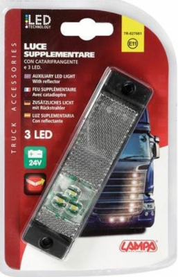 Světlo poziční boční 3 LED 24V F-14 bílé