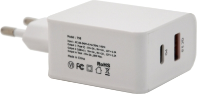 Compass zástrčka QUICK CHARGE 3.0 230V USB-A / USB-C 18W