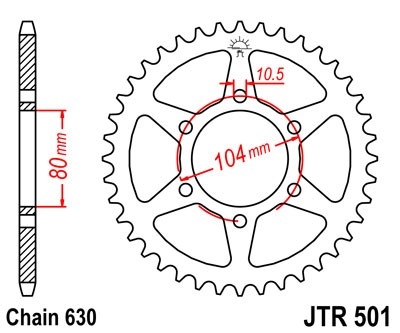 Řetězová rozeta JT JTR 501-41 41 zubů, 630