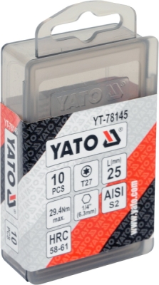 Bit torx T27 x 1/4”, dl.25mm 10ks Yato YT-78145
