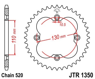 Řetězová rozeta JT JTR 1350-38 38 zubů, 520