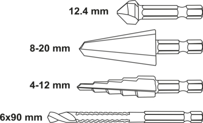 Sada 4ks univerzálních fréz 1/4" Yato YT-44705