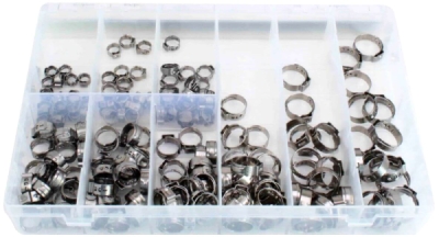 Hadicové spony, průměr 5,8 - 21,0 mm, nerez, sada 170 ks - ASTA A-TC016